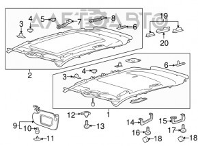 Tapiserie tavan Ford Edge 15- gri, fără panoramic, pentru curățare