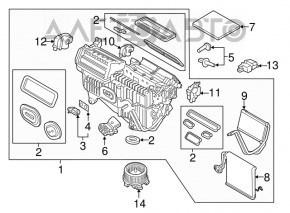 Корпус печки голый Ford Edge 15-