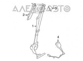 Centura de siguranță pentru șofer Ford Edge 15-18, neagră, care s-a desfăcut.