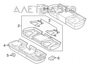 Задний ряд сидений 2 ряд Ford Edge 15- тряпка черн, под чистку