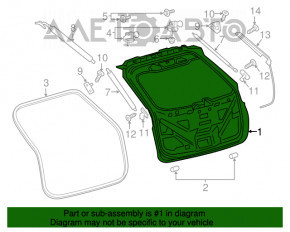 Capota portbagajului goală Ford Edge 15-18 nouă, neoriginală, fabricată în China.