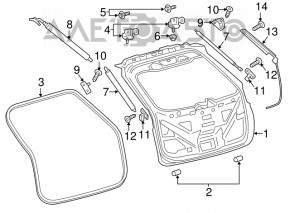 Capota portbagajului goală Ford Edge 15-18 nouă, neoriginală, fabricată în China.