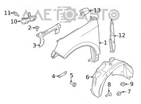 Крыло переднее левое Ford Edge 15- OEM