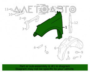 Aripa dreapta fata Ford Edge 15- negru G1