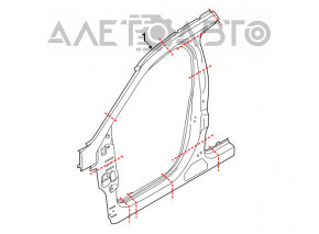 Стойка кузова центральная правая Ford Edge 15-