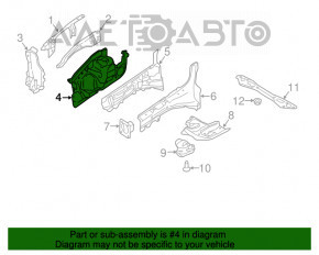 Partea din față dreapta Ford Edge 15-18 pe caroserie, grafit J7.