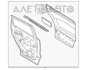 Ușa din spate stânga asamblată Ford Escape MK3 13- roșu RR