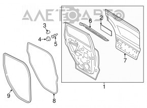 Ușa din spate stânga asamblată Ford Escape MK3 13- roșu RR