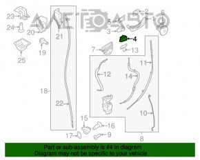 Capacul mânerului exterior al ușii din spate stânga Ford Escape MK3 13-19