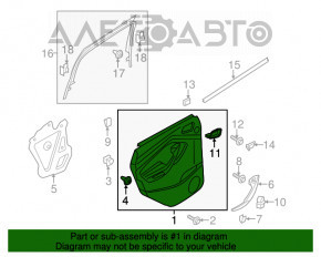 Capacul ușii cardul din spate stânga Ford Escape MK3 13-16, gri, zgârieturi.