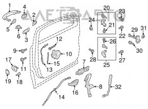 Механизм ручки двери задней правой Ford Escape MK3 13-19