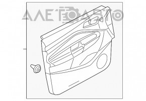 Capacul usii, cartela frontala stanga Ford Escape MK3 13-16 pre-restilizare bej cu insertie bej din plastic, cotiera din piele