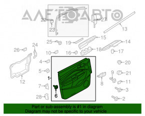 Capacul usii, cartela frontala stanga Ford Escape MK3 13-16 pre-restilizare bej cu insertie bej din plastic, cotiera din piele