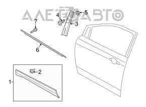 Capac usa inferioara fata dreapta Ford Escape MK3 13- structura, coltul este presat