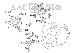 Подушка двигателя левая Ford Escape MK3 13-19 1.6T 2.5 2.0T потрескан сайлент