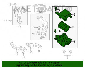 Корпус воздушного фильтра Ford Escape MK3 13-19 1.5Т 1.6T, треснуто креп