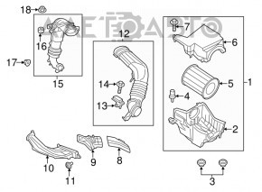 Корпус воздушного фильтра Ford Escape MK3 13-19 1.5Т 1.6T, треснуто креп