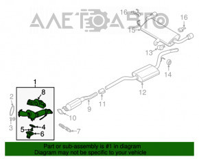 Convertor catalitic Ford Escape MK3 13-19 1.5T 1.6T cu grila rupta, surubul de fixare rupt