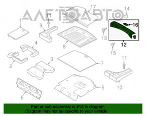 Capac portbagaj Ford Escape MK3 13-15 negru, zgârieturi, ghidaje rupte