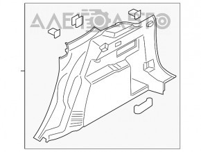 Capacul arcului drept Ford Escape MK3 13-19 negru, zgârieturi