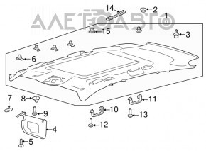 Acoperirea plafonului Ford Escape MK3 13-16, gri, fără geam panoramic, lovit în spate