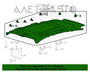 Acoperirea plafonului Ford Escape MK3 13-16, gri, fără geam panoramic, pentru curățare.