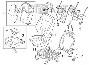 Водительское сидение Ford Escape MK3 13-19 без airbag, тряпка черн