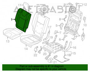 Rândul din spate al scaunelor, al doilea rând Ford Escape MK3 13-19, material textil bej.