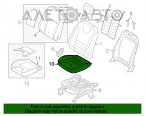 Пассажирское сидение Ford Escape MK3 13-19 без airbag, механич, тряпка бежевое, под химчистку