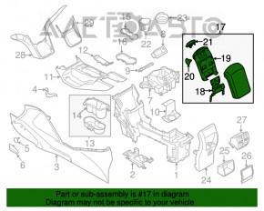 Consola centrală cu cotieră pentru Ford Escape MK3 13-16, bej, fără buzunar