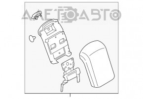 Consola centrală cu cotieră și suporturi pentru pahare Ford Escape MK3 13-16 din piele neagră, zgâriată, fără capace.