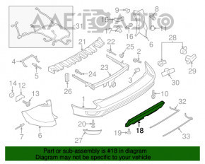 Capacul bumperului din spate inferior Ford Escape MK3 13-16, pentru 2 tevi, pentru carlig de remorcare, zgarieturi.