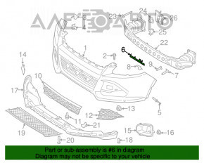 Suportul pentru bara de protecție față pe aripa stângă Ford Escape MK3 13-16 pre-restilizare.