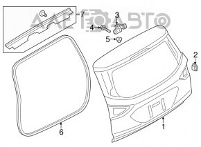 Ușa portbagajului goală Ford Escape MK3 13-16, de culoare verde măslinie JY, cu protecții.