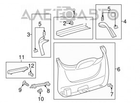 Capacul portbagajului inferior al usii Ford Escape MK3 13-16, negru mat, zgârieturi