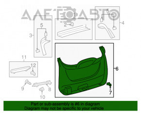 Capacul portbagajului inferior al usii Ford Escape MK3 13-16, negru, deteriorat, rupt, uzat