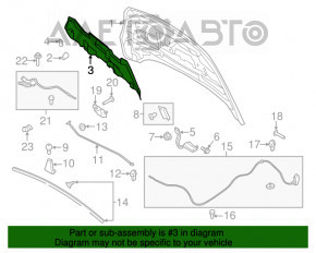 Izolarea capotei Ford Escape MK3 13-16 se desprinde de fixare.