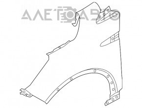 Suportul de montare a bara fata, aripa stanga Fiat 500 12-19 nou, neoriginal.