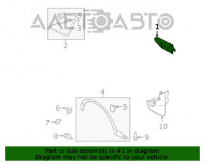 Moldura aripii din față dreapta Ford Escape MK3 13-16, cromată, nouă, neoriginală.