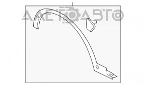 Capacul aripii din față stânga Ford Escape MK3 13-16 pre-restilizare, suport rupt.