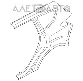 Aripa spate dreapta Ford Escape MK3 13-19, neagra, cu stâlp central, tija