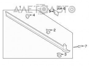 Prag stânga Ford Escape MK3 13-16 pre-restilizare, structură, zgârieturi, fixare ruptă.