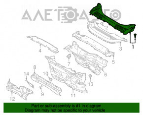 Решетка дворников пластик Ford Escape MK3 13-19 трещины в уплотнителе