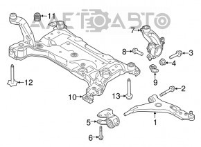 Цапфа со ступицей передняя левая Ford Escape MK3 13- люфт ступицы