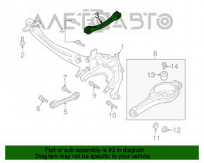 Maneta superioară din spate dreapta Ford Escape MK3 13-19 FWD ruginită.