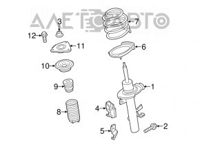 Амортизатор передний левый Ford Escape MK3 13- прямая чашка BILSTEIN