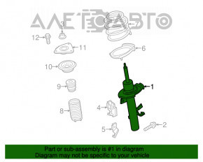 Amortizorul frontal stânga Ford Escape MK3 13- cu suport înclinat, ruginit