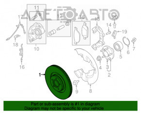 Placă de frână față stânga Ford Escape MK3 13-