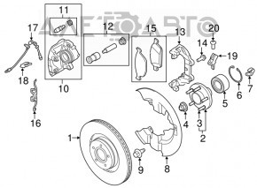 Placă de frână față stânga Ford Escape MK3 13-