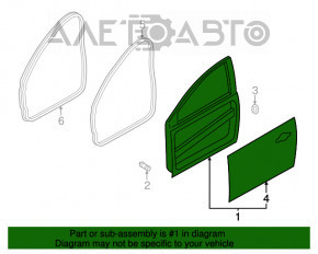 Ușă goală față stânga Ford Focus mk3 11-18 nouă, neoriginală, mâner